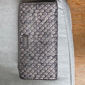 Coach Gray Snake Pattern Wallet